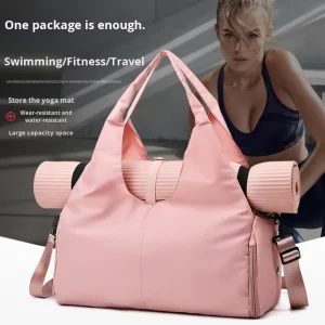 Cross border New Women’s Yoga Sports Fitness PVC Handheld Luggage Bag Dry Wet Separation Durable Large Capacity Storage Bag