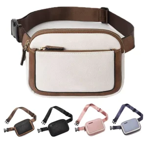 Cross-border PU Casual Large-capacity Waist Bag Unisex Adjustable Sports Messenger Bag Color Matching Mobile Phone Storage Bag