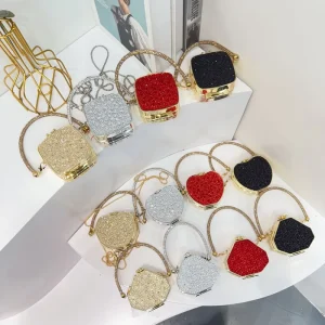 Cross border Spring New Acrylic Diamond encrusted Box Bag Women’s Fashion Unique Mini Children’s Coin Purse with Lock Closure
