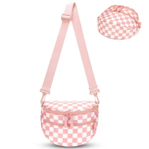 Crossbody Belt Bag Checkered Style Waist Pack Waterproof Fanny Bag Outdoor Training Bag Sports Casual Chest Pack