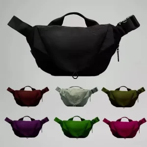 Curved Crossbody Bag 3L Waterproof Nylon Belt Bag with Adjustable Belt for Women