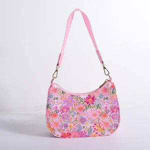 Custom All Over Print Adjustable Strap Nylon Crescent Bag Sling Messenger Crossbody Nylon Casual Large Shoulder Women’s Handbag