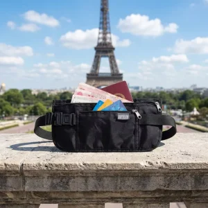 Custom Anti Theft RFID Blocking Waterproof Belt Bag with Zipper Closure for Unisex Outdoor Use