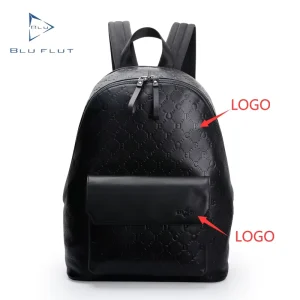 Custom Backpack Full Embossed Leather Bag Mens Large Capacity Top Leather Laptop Backpacks Custom Backpacks for Men
