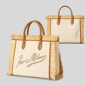 Custom Best Selling Embroidered Fringe Handwoven Raffia Straw Bag Bohemian Large Capacity Tote Shoulder Bag Women Summer Travel
