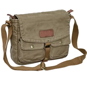 Custom Business Canvas Messenger Bag Crossbody Shoulder Satchel Zipper Multi Pocket Travel Bag Laptop Protection