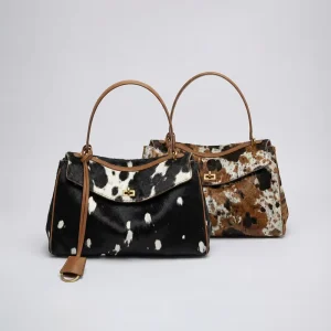 Custom Calf Hair Tote Bag Women Leather Shoulder Handbag Private Label Western Cowhide Purse OEM ODM