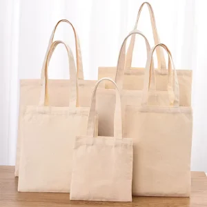 Custom Canvas Cotton Tote Bags Reusable Promotional Gift Bags Logo Printing Recyclable Custom Size Shoulder Handle