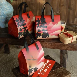 Custom Catering Food Grade Disposable Thickened Aluminum Foil Non Woven Waterproof Tote Bags Takeout Heat Retention