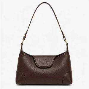 Custom Chic Dark Brown Hobo Purse Minimalist Women’s Handbag Luxury Genuine Leather Shoulder Bag Vintage Underarm Bag