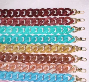 Custom Colorful Acrylic Bag Chain Cell Phone Chain Handmade 37cm Detachable Bag Chain for Purse Wallet Gift