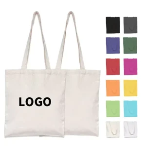 Custom Cotton Tote Shopping Bags Recyclable Custom Colors Mixed Sizes White Beige Black Reusable Custom Logo Gift