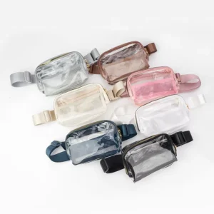 Custom Cute Jelly Bag Women Clear Phone Waterproof Travel for Men TPU Belt Bag Stadium Gameday Pouch Clear Fanny Pack Waist Bag
