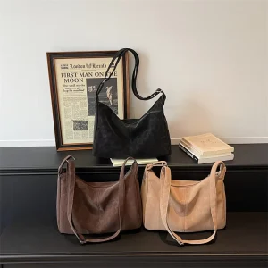 Custom Design Lady Fashion Waterproof Hobo Bag Slouchy Shape Single Long Adjustable Strap Portable Brown Daily and Travel Use