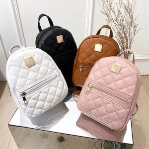 Custom Design Trendy Outdoor PU Leather Women’s Backpack Waterproof Fashion Travel Bag