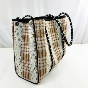 Custom Design Waterproof Perforated Neoprene Tote Beach Bag With Neoprene Pouch