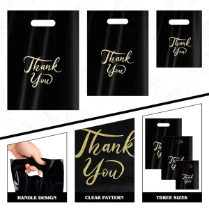 Custom Die Cut Plastic Bags Biodegradable Plastic Shopping Bags with Handles Die Cut Handle Bags Bulk for Grocery Business