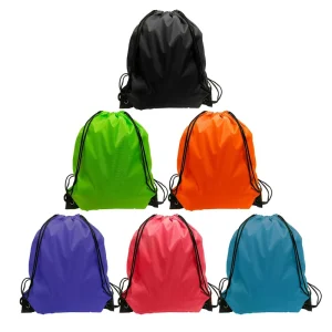 Custom Diy Leisure Sports Polyester Backpack Waterproof Drawstring Cloth Bags With Printed Brand Logo