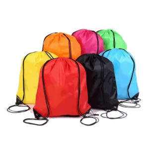 Custom Drawstring Polyester Backpack Promotional Shopping Bags