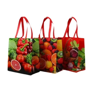 Custom Durable Non woven Bags for Grocery Supermarket Fruits Eco Friendly Shopping Bags Stylish Logo Printable