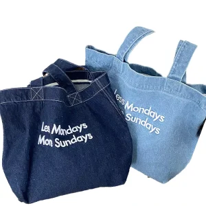 Custom Eco Cotton Large Beach Bag Recyclable Canvas Tote Bags Screen Printed