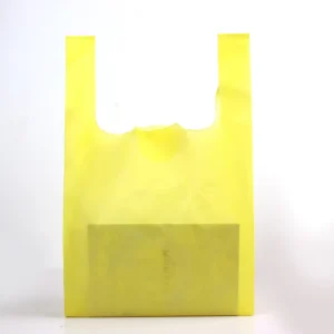 Custom Eco Friendly Biodegradable Nonwoven Tote Bags Supermarket Shopping Vest Carrier Bags for T Shirts
