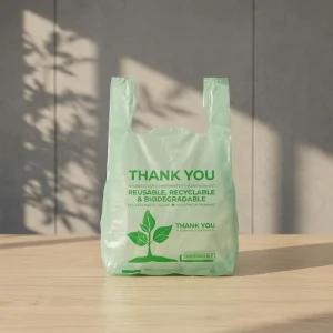 Custom Eco Friendly LDPE Die Cut T Shirt Bag Biodegradable PE Shopping Bag with Custom Logo Retail Carrier