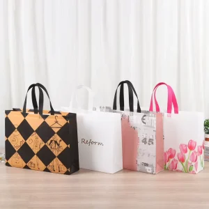 Custom Eco Friendly Recyclable Non Woven Fabric Tote Bag Reusable Supermarket Shopping Bag for Promotions & Gifts