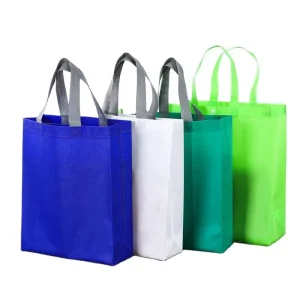 Custom Eco Reusable Blue Non Woven Carry Bag Custom Logo Shopping Bag