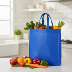 Custom Eco friendly Biodegradable Recyclable Reusable Non Woven Tote Bags with Vest Handle and Custom Logo for Clothing