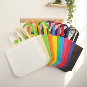 Custom Eco friendly Recyclable Tote Bags Non Woven Fabric Vest Handle Silk Screen Printed for Beverage Clothing Use