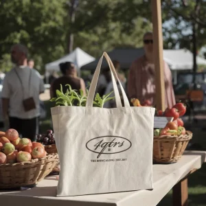 Custom Embroidery Logo Tote Bag Natural Cotton Canvas Bag for Book & Fruit Storage for Shopping