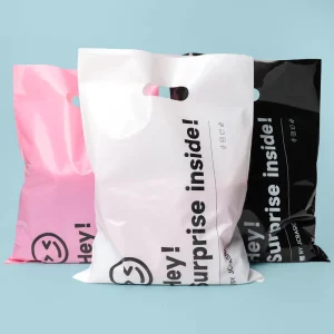 Custom Envelopes Plastic Reusable Gift Shipping Bags Bulk With Handles Die Cut Plastic Shopping Bags