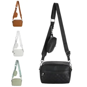 Custom Fashion Handbags for Ladies PU Leather Polyester Waterproof Shoulder Bags With Change Purse Trendy Travel Crossbody Bag