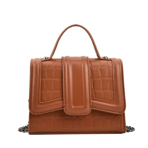 Custom Fashion PU Handbag Underarm Metal Chain Bag Women Hand Bags