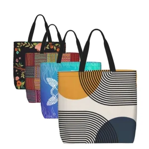 Custom Fashion Reusable Cotton Canvas Shopping Tote Bag Beach Travel Friendly with Logo