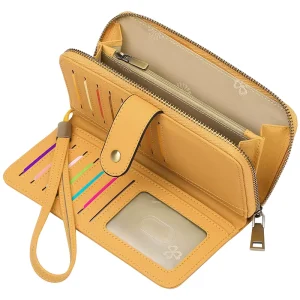 Custom Fashion Wallet for Women Clutch RFID Blocking PU Waterproof Wristlet Purse Large Capacity Credit Card Holder Grip Hand