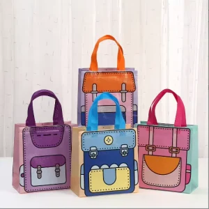 Custom Friendly Cartoon Gift Handbags Reusable Versatile Heavy Duty Portable Non Woven Tote Bag Silk Screen Digital Printed Hand