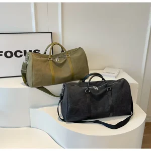 Custom Heavy Duty Canvas Duffle Bag Travel Gym Sports Bags For Men With Shoulder Strap And Zipper Design