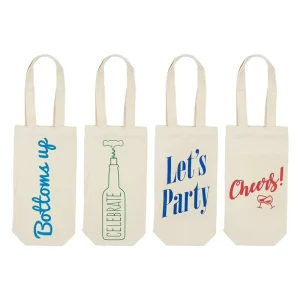 Custom Heavy Duty Cotton Wine Tote Bag Blank Plain Canvas Sleeve Holder Carrier Organic Bottle Bag with Logo