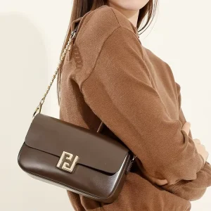 Custom High-End Trendy Chic Fashion Small Square Genuine Leather Shoulder Messenger Bags for Women
