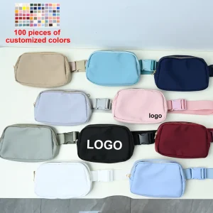 Custom High Quality Adjustable Strap Nylon Fanny Pack for Women Men Minimalist Crossbody Belt Bag Travel Running Hiking Outdoor