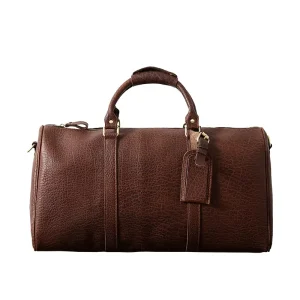 Custom High Quality Genuine Leather Vintage Foldable Light Weight Weekender Travel Duffel Bags with Zipper Closure for Trip