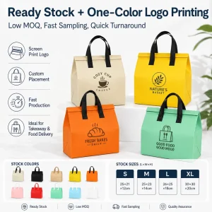 Custom Insulated Cooler Bag Non Woven Waterproof Thermal Lunch Tote Reusable Food Delivery Picnic Cooler Bag with Logo