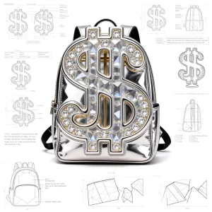 Custom Ita Backpack Bag School Type Unique Display Insert Included Cute Currency Symbol Design