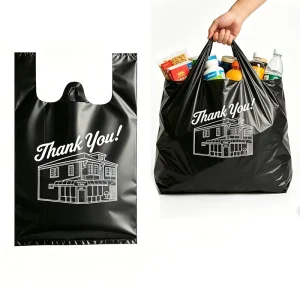 Custom LOGO HDPE Garbage Bags Thickened Vest Bags Portable Waterproof Shopping Gift Bags