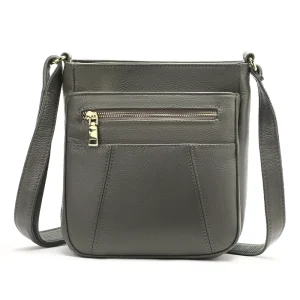 Custom Ladies Genuine Leather Large Capacity Messenger Bag Single Strap Zipper Shoulder Satchel Bag
