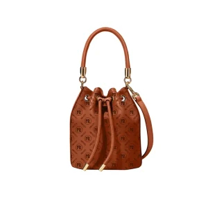 Custom Ladies Leather Bucket Bags With Full Embossing Logo Low MOQ Purses Handbags