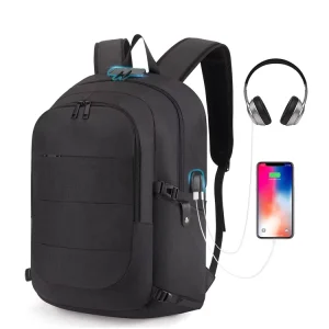 Custom Large 15.6 Inch USB Charging Port Laptop Backpack Waterproof Oxford Polyester Lining for Business Travel Outdoor Carry