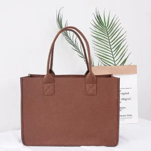 Custom Large Capacity Commuter and Shopping Tote Bag Felt Cotton Material Storage Bag